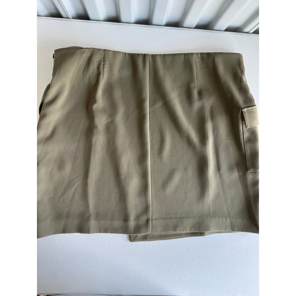 3 for $9 Nine West Faux Wrap Mini Skirt Olive XXL Cargo Style EUC - Picture 3 of 8